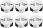 sourcing map Double Split Shank Collar, 13mm Bore Two Piece Clamp Collar, 30mm OD, 10mm Thickness, Aluminum Alloy, Screw Gap Collar, Pack of 6