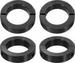 sourcing map 4 x doppelt geteilte Schaftmanschette f&uuml;r 1-9/16 Zoll Schaft, zweiteiliger Klemmkragen, 6,4 cm Au&szlig;endurchmesser, 9/16 Zoll Breite, Schwarzoxid-Stahlschlossklemme, Stellschrauben-Stil