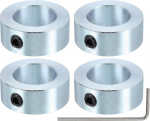 PATIKIL Bore 1" Shaft Collar 1-9/16" OD 5/8" Thickness, 4-Pack Carbon Steel Landing Claw Wheel Collar with M8 Grub Screw & Key for Tool Industry, Silver