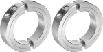 sourcing map 2 Pack Double Split Clamp Shaft Collars for 2" Shank, Two Piece Clamp Collar, 3" OD, 11/16" Thick, 304 Stainless Steel Axle Collar, Set Bolt Style