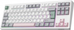 EPOMAKER TH87 ISO-DE mehaaniline traadita klaviatuur, 10000mAh, Bluetooth/2.4GHz/Wired, TKL Gaming Keyboard Hot Swap Custom, RGB, Gasket, PC/Mac, saksa paigutus (valge, kreemjas jade)