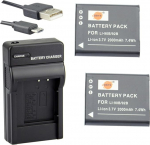 DSTE Li-90B Li-Ion-Akku (2 tk) ja USB-laadija Olympus Tough TG-1 TG-2 TG-3 SH-1 SH-50 SH-60 SP-100 XZ-2 iHS jaoks