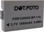 BP-110 Premium aku 3,7 V / 1050 mAh Canon LEGRIA/VIXIA HF R20, HF R21, HF R26, HF R27, HF R28, HF R200, HF R205, HF R206 jaoks.