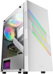 Mars Gaming MC-U3 PC ATX XL korpus, valge, kolmekordne ARGB esik&uuml;lg, 12 cm ventilaator, karastatud klaasist aken, MCU3W