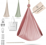 Rippuv kiikumine - hubane puuvillane kiikumine siseruumides l&otilde;&otilde;gastavate hetkede jaoks, sisaldab paigalduskomplekti ja puuvillast kotti (h&auml;marapunane roosa).