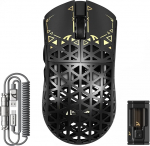 ATTACK SHARK R5 Ultra Carbon Fibre Gaming Mouse, 39g Superlight, 8000Hz traadita hiir, 42000 DPI, PAW3950MAX sensor, Nordic 52840 MCU, Bluetooth/2.4G/Wired, spiraalkaabliga, PC/Mac, must