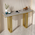 Eingangstisch Konsole f&uuml;r Wohnzimmer und Schlafzimmer, dekoratives Sofa hinter Couchtisch, stilvolle Flurm&ouml;bel