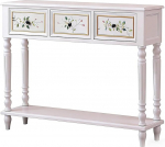 Konsoollaud sissep&auml;&auml;suala jaoks koos hoiukambriga, massiivpuidust konsoollaud sahtlitega, kitsas puidust k&uuml;ljelaud, k&auml;sitsi v&auml;rvitud disain (valge, 116 cm / 45,5 tolli)