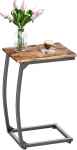 LAKEMID C-kujuline k&uuml;ljelaud, k&uuml;ljelaud diivanile, v&auml;ike metallist raamiga diivanilaud, kohvilaud v&auml;ikestesse ruumidesse, TV-alus, laud elutuppa, magamistuppa (Rustic Brown)