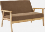 Isak 2-kohaline puidust diivan n&ouml;&ouml;rkattega Taupe v&auml;rviga B 114 x S 69,5 x K 73 cm