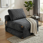 GRAVFORCE kokkupandav diivanvoodi konverteeritav 3-in-1 diivanvoodi magamistool, Bean Bag diivan p&otilde;randale diivan magamistoas elutuppa (tume must)