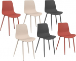 IDMarket - 6 komplekt Kiara segav&auml;rvilised pol&uuml;prop&uuml;leenist toolid Tume Hall 2 Terrakota 2 Beeži metallist jalad