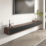 Massiivpuidust TV Lowboard, 160-240 cm TV kapp, Lowboard rippuv, TV kapp elutuppa, sobib elutuppa ja magamistuppa (p&auml;hkelpuu/must, 200 cm)