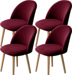 Komplekt 4 Stretchy tooli katted s&ouml;&ouml;gitoa toolidele k&otilde;ver seljatugi kaasaegne aktsent tool Slipcovers pestav tooli kaitsja ilma k&auml;etoed elutuba k&ouml;&ouml;k hotell (Burgundia punane 4