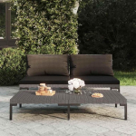 Halbkreisf&ouml;rmiges Gartensofa mit Kissen Outdoor Sofa Rattan Garten Sofa mit Kissen Gartenm&ouml;bel 2 STK.
