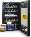 Sommertal k&uuml;lmik GK100 - Vaikne joogik&uuml;lmik LED, puuteekraaniga ja lukuga V&auml;ikepudelite k&uuml;lmik Must 100L