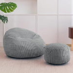 MAXYOYO Bean Bag koos jalahoobiga lastele, Cord Bean Bag diivan & Pouf koos vahut&auml;idisega, k&auml;epidemega tugitool elutuppa, magamistuppa, m&auml;ngimiseks, lugemiseks, l&otilde;&otilde;gastumiseks