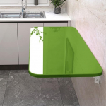 Wall Mounted Folding Table with Leaves Space Saving Floating Desk for Laundry Kitchen and Small Areas Versatile Wall Desk Workbench Green