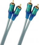 OEHLBACH 150 - Stereokaabel RCA kaablikomplekt - 2x RCA - topeltvarjestus, OFC vask - j&auml;&auml;, sinine, 1,50 m