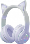 Laste Bluetooth-k&otilde;rvaklapid, kassik&otilde;rva LED-tuled, Bluetooth 5.3 stereos&uuml;steem, reguleeritav k&otilde;rvapael, 85 dB helitugevuse piir, kokkupandav, TF-kaart/kaabel/Bluetooth, &uuml;hildub arvutiga, mobiiltelefoniga, iPadiga