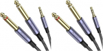 MOSWAG 3.5mm TRS kuni 2 x 6.35mm TS Mono Y kaabel 1m Splitter kaabel &Uuml;hildub iPhone, iPod, s&uuml;learvuti, CD m&auml;ngija, v&otilde;imendi, mikser, kodustereo (Pack of 2)