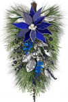 J&otilde;ulud Arrangement Kunstlik uksekoristus J&otilde;ulud Teardrop Swag Garland J&otilde;ulukaunistus koos Poinsettia J&otilde;ulupuu Baubles seinakaunistus esiuks treppide akna sissep&auml;&auml;suala j&otilde;ulukaunistus