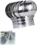 Windturbinen Dachventilator F&uuml;r Den Au&szlig;enbereich, 75-600mm Dachbodenventilator Automatischer Drehung, Runde Kaminhaube Aus Edelstahl(15.75in/400mm)