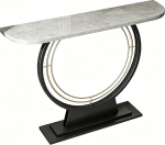 Konsolentisch, Console Table mit Abgerundeten Ecken, Stabilem Fu&szlig;, Geeignet f&uuml;r Flur und Foyer(Gray,150x30x80CM/59x12x31IN)