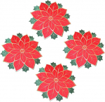 Sewroro 4st&uuml;cke Platzset mit Weihnachtsstern-Motiv Weihnachtliche Tischsets Isolierende Platzsets f&uuml;r Partytische rutschfeste Geschirrsets mit Besticktem Stern-Design Weihnachtsartikel