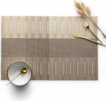 AMDXD Boho ruudukujulised lauamattid, 2 tk, 70% vin&uuml;&uuml;l, 30% pol&uuml;ester, j&otilde;ulud, pestavad, horisontaalsete triipudega, mittelibisevad, lauaalused, kohvilaud, helepruun, 45 x 30 cm