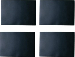 4 tk / komplekt nahast lauan&otilde;ude matid lauan&otilde;ude matt Coaster Bowl Mat Bar Office Placemat Non-Slip Mat Tri-Colour Placemats (Black #1)
