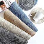 Pestavad 4 tk &uuml;mmargused lauamattid Ramie Placemats hooldus Cup Pad Linen Plate Mat Dekoratiivne tabel koht matid Coasters tabelitarvikud Round (V&auml;rv : 4Pcs Beige, suurus : Suur l&auml;bim&otilde;&otilde;t 36cm