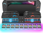 Switch 2 laadimisjaam koos m&auml;ngude hoidmise ja LED-ekraaniga, SW 2 konsooli statiiviga