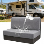 2 St&uuml;ck Sitzbezug Wohnwagen (1 Set) - Hellgrau, Wasserdichter Schonbezug f&uuml;r Wohnmobil Dinette & Polster - Atmungsaktiver Stoff, Universell Passend f&uuml;r Camper Sitzgruppe