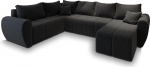 Masseno Madison XL L-S nurgadiivan magamisfunktsiooniga, U-kujuline, diivan voodikastiga, elutoa diivan, diivan, diivan, diivanvoodi, diivanikomplekt, must, SAWANA 14
