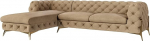 Milton Chesterfield nurgadiivan L-kujuline nurgadiivan Elutoa m&ouml;&ouml;bel Elamusmaastik polsterdatud diivan metalljalgadega 5-kohaline 305 x 200 x 73 cm beež vasakpoolne
