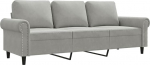 vidaXL 3-kohaline diivan, Lounge diivan diivan koos k&auml;etugede seljapatjadega, elutoa diivan disain diivan metallist raam, istumism&ouml;&ouml;bel kolmekohaline, helehall sametiga