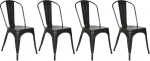 LANTUS virnastatavad s&ouml;&ouml;gitoolid metallist Industrial Vintage sobivad siseruumidesse &otilde;ue aiatooliks 85 x 45 x 45 cm (85 x 45 x 45 cm, must, 4 tk)