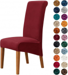 Highdi toolikatted, 1/2/4/6 tk komplekt paigaldatud kate, toolikatted, tavaline samet, pestav toolikate, elastsed katted, Stretch toolikate s&ouml;&ouml;gitoa, hotelli, peo jaoks (4 tk, punane vein)