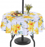 Igavene ilu &uuml;mmargune kollane lill Indoor Outdoor pritsmekindel laudlina koos vihmavarju augu ja t&otilde;mblukuga Patio Garden Party ja BBQ 60 tolliga