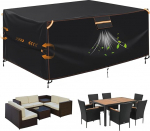 GARPROVM Tarpaulin aiam&ouml;&ouml;bel v&auml;ljas veekindel 200 x 165 x 80 cm aiam&ouml;&ouml;bli kate ilmastikukindel 420D Oxfordi kangas koos ventilatsiooniga, tolmukindel kaitsekate v&auml;ljas istumisgrupi m&ouml;&ouml;blikomplekti diivan-laua jaoks