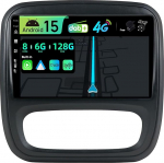 Autoraadio Renault Trafic 3 / Opel Vivaro B (2014-2021) - [sisseehitatud 4G DAB] 6G+128G Android 15 raadio - Carplay/Android Car - Kaamera + mikrofon - QLED 9-tolline 2 DIN 8-tuumaline roolirattajuhtimispult