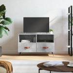 Homgoday TV Cabinet Concrete Grey 80 x 36 x 50 cm Wood Composite Entertainment Centre TV Cabinet Living Room Sideboard Media Unit Storage Cabinet 143
