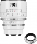 7artisans 35mm T2.1 Infinte Series Professional Manual Full Frame Cine Lens Compatible with EF Bayonet for Photography and Film Production - White