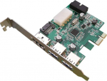 KALEA-INFORMATIQUE &copy; PCI Express (PCI-E) kaart USB 3.0 kaablile ja Power over eSATA kaablile - 2 + 2 PORTS USB 3.0/1 Port poesata - NEC Chipset