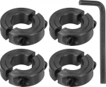 hankekaart 4 St&uuml;ck 1,9 cm Bohrung Klemmwellenkragen, schwarzer Karbonstahl, geteilter Verschlusskragen, 3,8 cm Au&szlig;endurchmesser, 1,27 cm dick mit 4,76 mm flachem Sechskantschl&uuml;ssel f&uuml;r