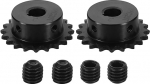 hankimise kaart 2tk #25 Chain Roller Sprocket 10mm Bore 1/4" Pitch 20 Hambad C45 Carbon Steel ANSI #25 Roller Chain Sprocket Keyway 3x1.4mm koos reguleerimiskruvidega ISO 04C ketile