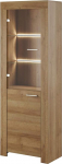 Furniture24 Sky vitriinkapp seisev vitriinkapp LED-valgustusega elutoa kapp (Riviera tamm)