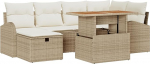 7-teiliges Garten Sofaset mit Kissen Beige Poly Rattan Gartenlounge Model3359970