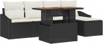 6-teiliges Garten-Sofa-Set mit Kissen Schwarz Poly-Rattan Gartenlounge Model3358560
